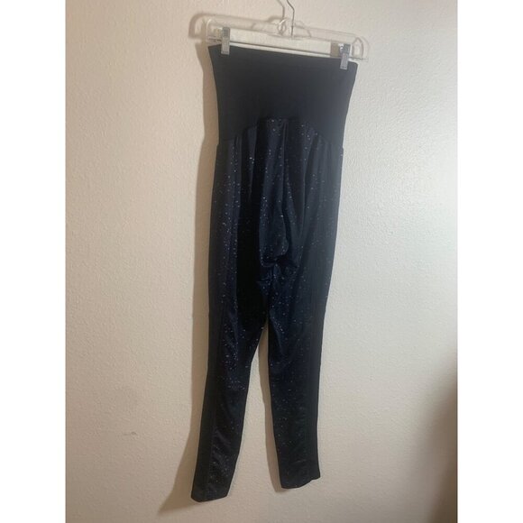 Motherhood Maternity Athletic Leggings with Belly Band Womens Small Black AC7 - Picture 3 of 6